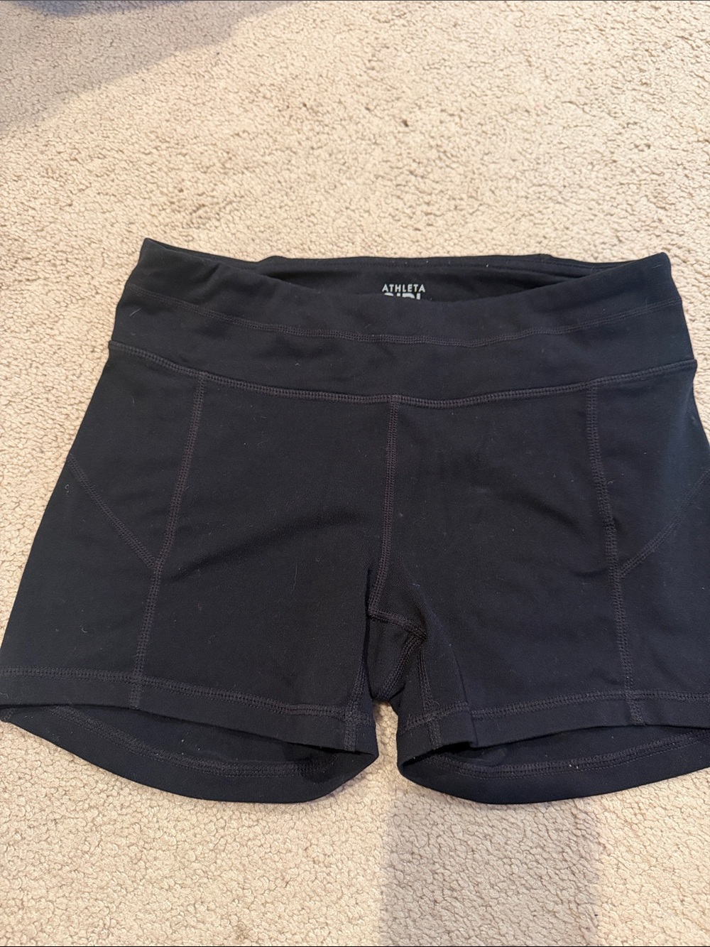 Athleta girl Black High-Rise Bike Shorts sz 12